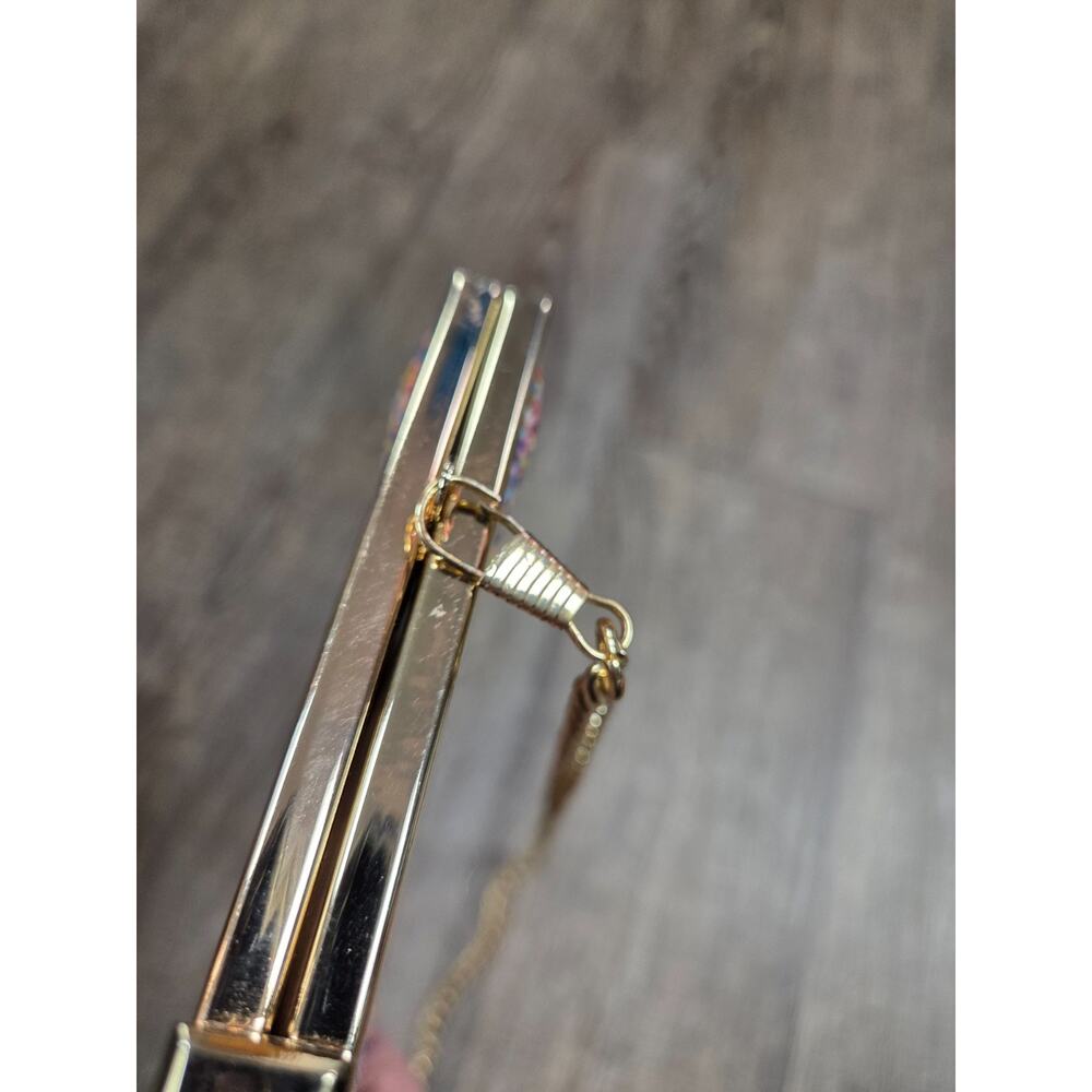 Nina NY Colorful Candy Rainbow Dot Gold Hardware Clutch Chain Purse - Picture 7 of 8